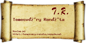 Temesváry Renáta névjegykártya